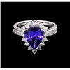 Image 1 : 2.35ct Tanzanite and Diamond Ring - 14KT White Gold