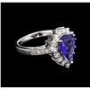 Image 2 : 2.35ct Tanzanite and Diamond Ring - 14KT White Gold