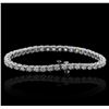 Image 2 : 14KT White Gold 4.40ctw Diamond Tennis  Bracelet