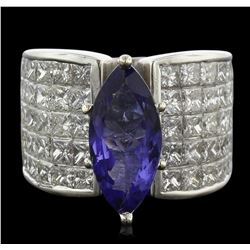 18KT White Gold 3.25ct Tanzanite and Diamond Ring