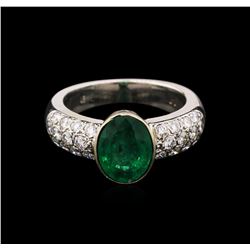 1.78ct Emerald and Diamond Ring - 18KT White Gold