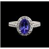 Image 1 : 2.10ct Tanzanite and Diamond Ring - 14KT White Gold