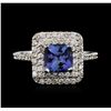 Image 1 : 14KT White Gold 1.61ct Tanzanite and Diamond Ring
