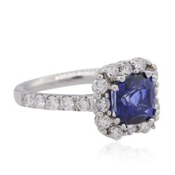 14KT White Gold 3.00ct Sapphire and Diamond Ring