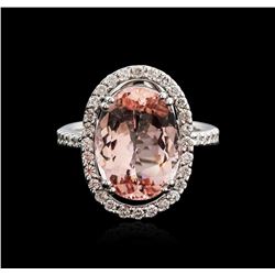 18KT White Gold 7.16ct Morganite and Diamond Ring