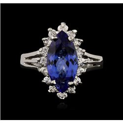 14KT White Gold 2.76ct Tanzanite and Diamond Ring