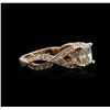 Image 2 : 14KT Rose Gold 1.78ctw Fancy Green Diamond Ring