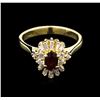 Image 1 : 0.54ct Ruby and Diamond Ring - 14KT Yellow Gold