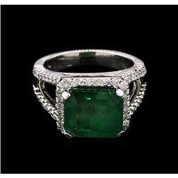 5.35ct Emerald and Diamond Ring - 14KT White Gold