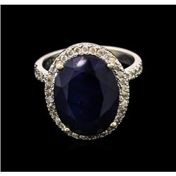 11.03ct Sapphire and Diamond Ring - 14KT White Gold