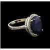 Image 2 : 11.03ct Sapphire and Diamond Ring - 14KT White Gold
