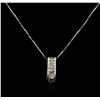 Image 1 : 14KT White Gold 0.40ctw Diamond Pendant With Chain