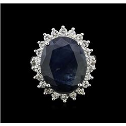 8.98ct Sapphire and Diamond Ring - 14KT White Gold