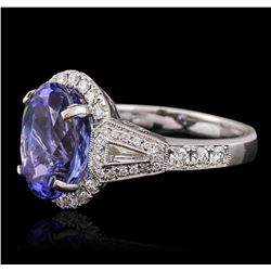 18KT White Gold 5.05ct Tanzanite and Diamond Ring