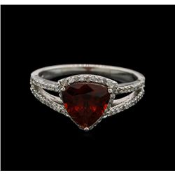 2.00ct Almandite and Diamond Ring - 18KT White Gold