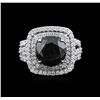 Image 1 : 4.92ctw Black Diamond Ring - 18KT White Gold