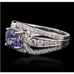 18KT White Gold 1.60ct Tanzanite and Diamond Ring