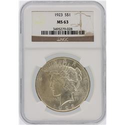 1923 NGC MS63 Peace Silver Dollar