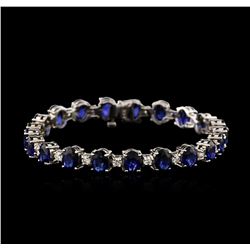 14KT White Gold 15.12ctw Sapphire and Diamond Bracelet