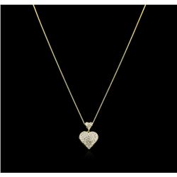 0.95ctw Diamond Heart Pendant With Chain - 14KT Yellow Gold