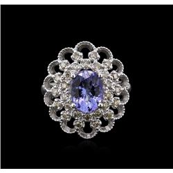 14KT White Gold 2.12ct Tanzanite and Diamond Ring