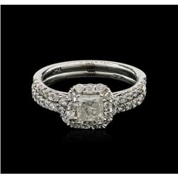 1.36ctw Diamond Wedding Ring Set - 14KT White Gold