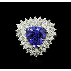 14KT White Gold 4.94ct Tanzanite and Diamond Ring