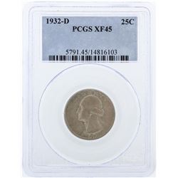 1932-D PCGS Graded XF45 Quarter Silver Coin