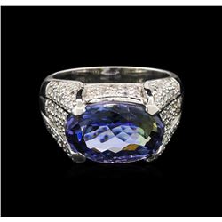 6.48ct Tanzanite and Diamond Ring - 14KT White Gold