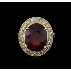 14KT Yellow Gold 11.50ct Ruby and Diamond Ring