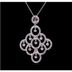 1.24ctw Diamond Pendant With Chain - 14KT White Gold