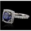 Image 1 : 14KT White Gold 3.03ct Sapphire and Diamond Ring