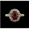 Image 1 : 2.52ct Ruby and Diamond Ring - 14KT Yellow Gold