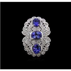 14KT White Gold 3.96ctw Tanzanite and Diamond Ring