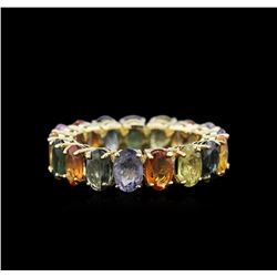 9.50ctw Multi Color Sapphire Ring - 14KT Yellow Gold