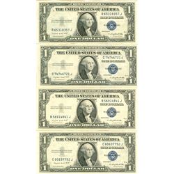 1935 $1 Silver Certificate Lot of 4 Assorted Bills
