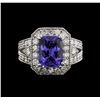 Image 1 : 4.38ct Tanzanite and Diamond Ring - 14KT White Gold
