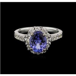 2.05ct Tanzanite and Diamond Ring - 14KT White Gold