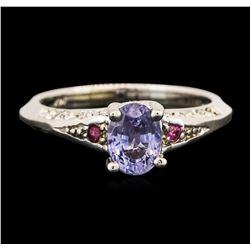 14KT White Gold 1.31ctw Sapphire and Diamond Ring