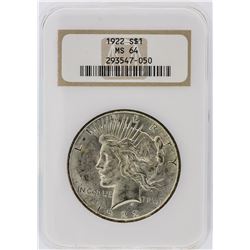 1922 NGC MS64 Peace Silver Dollar
