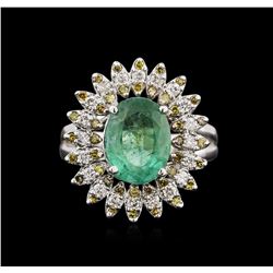 2.80ct Emerald and Diamond Ring - 14KT White Gold