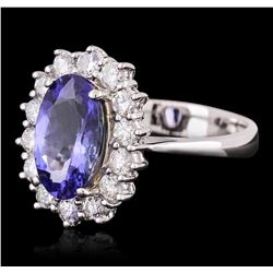 14KT White Gold 2.77ct Tanzanite and Diamond Ring