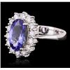 Image 1 : 14KT White Gold 2.77ct Tanzanite and Diamond Ring