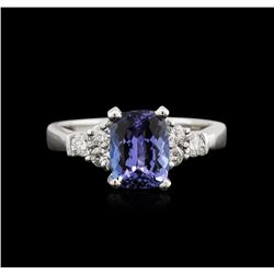 2.20ct Tanzanite and Diamond Ring - 14KT White Gold