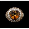 Image 1 : 12.81ct Citrine, Yellow Sapphire and Diamond Ring - 18KT White Gold