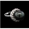 Image 2 : Tahitian Cultured Pearl and Diamond Ring - 14KT White Gold