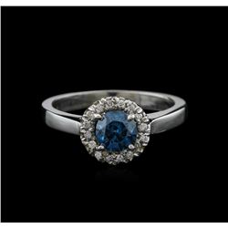 0.83ctw Blue Diamond Ring - 14KT White Gold