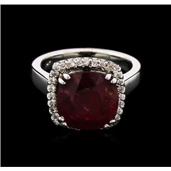 5.16ct Ruby and Diamond Ring - 14KT White Gold