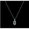 Image 1 : 14KT White Gold 13.00ct Aquamarine and Diamond Pendant With Chain