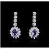 Image 1 : 14KT White Gold 0.92ctw Tanzanite and Diamond Earrings